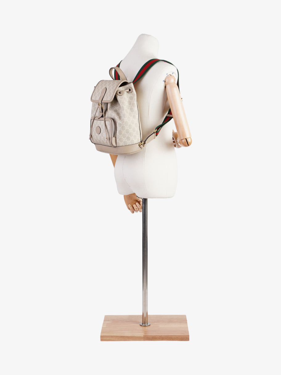 Gucci Interlocking G Backpack Beige And White GG Supreme Coated Canvas Luxe Collective