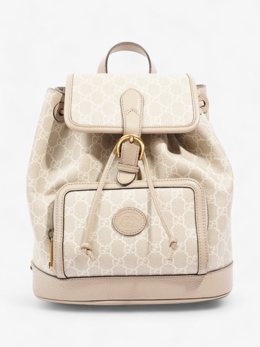 Gucci Interlocking G Backpack Beige And White GG Supreme Coated Canvas Small Image 1