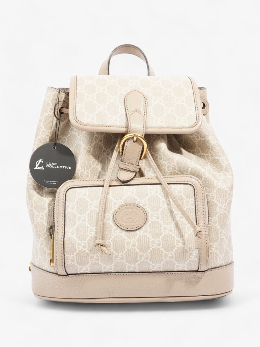 Gucci Interlocking G Backpack Beige And White GG Supreme Coated Canvas Small Image 8