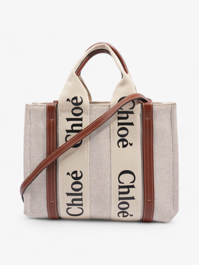  Chloe Woody White / Brown Linen Small