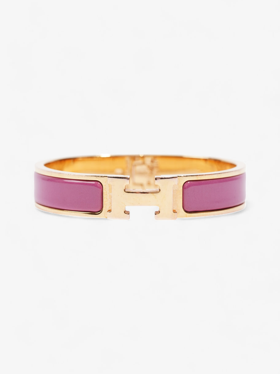 Hermes Clic H Bracelet Gold / Pink Enamel PM Image 1