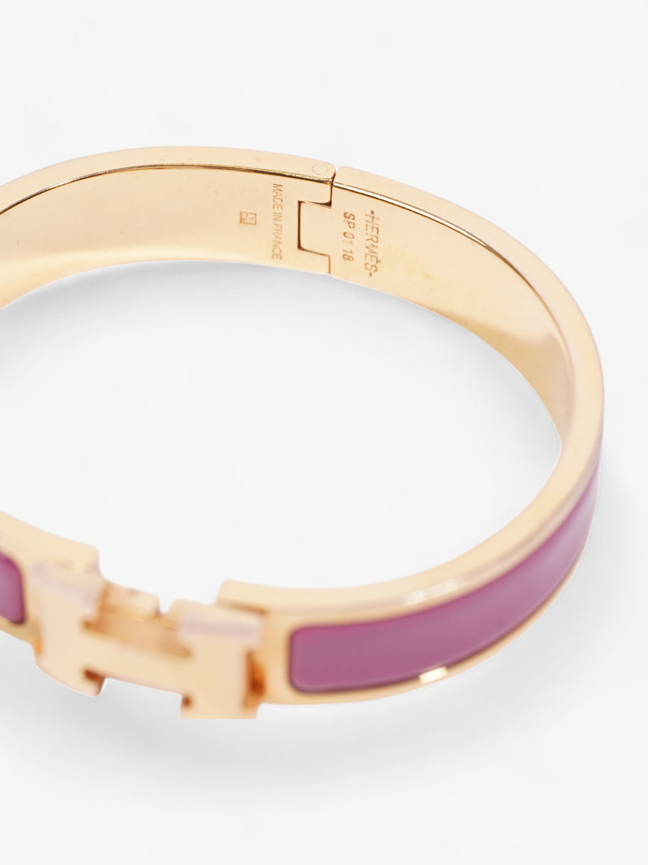 Hermes Clic H Bracelet Gold / Pink Enamel PM Image 2