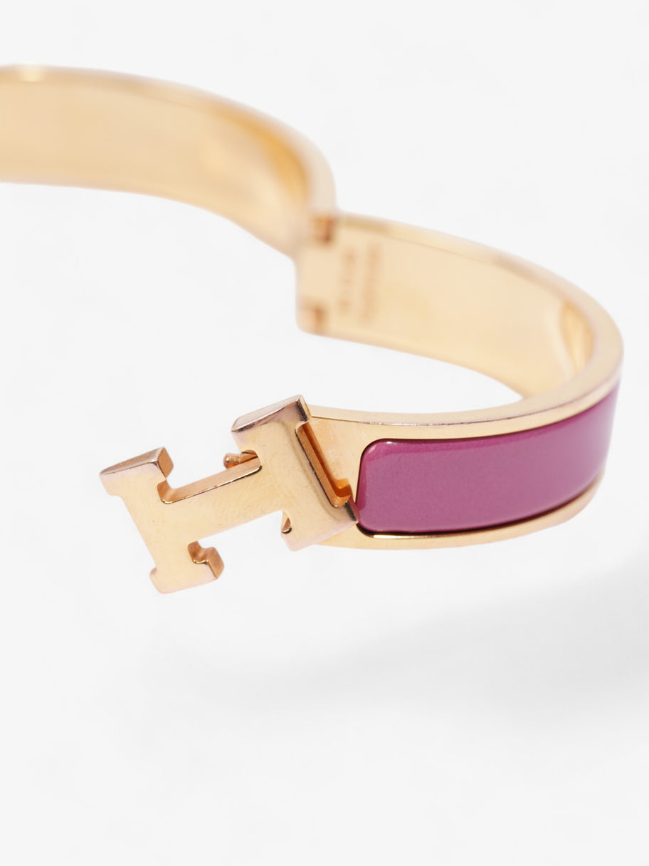 Hermes Clic H Bracelet Gold / Pink Enamel PM Image 3