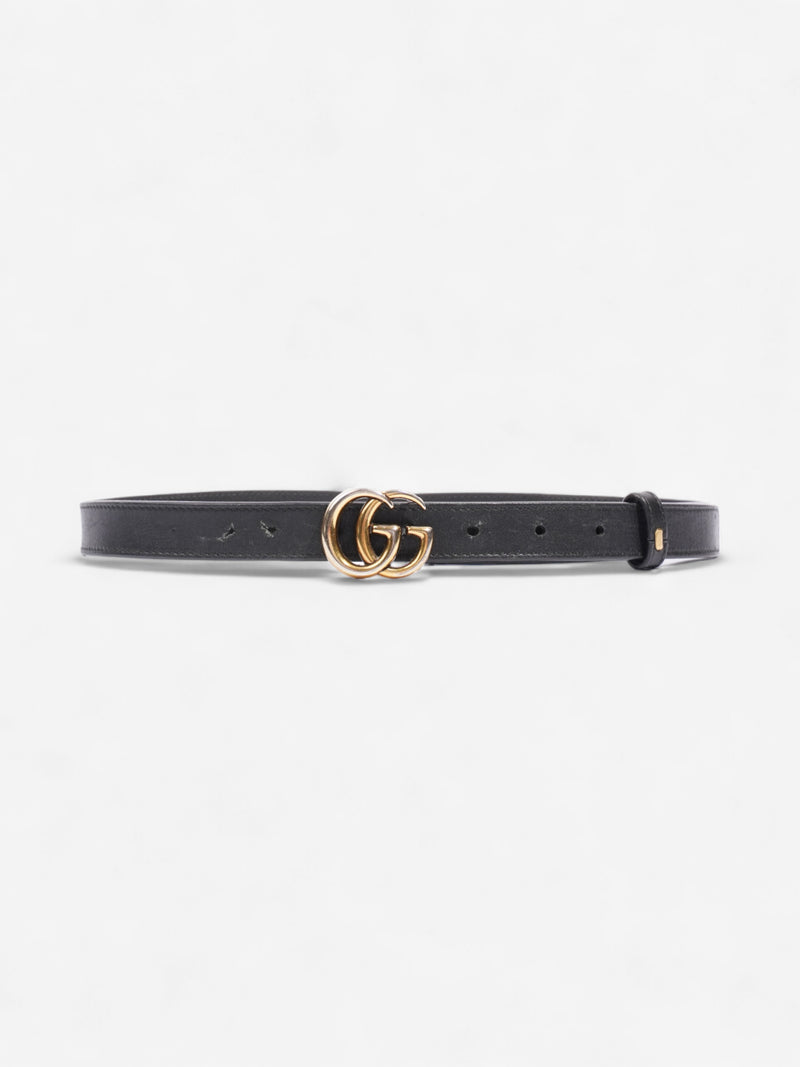  Gucci GG Marmont Thin Belt Black / Gold Leather 70cm / 28