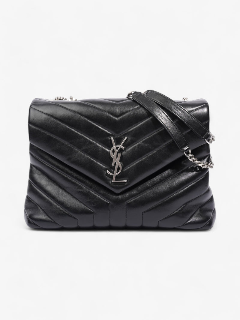  Saint Laurent Lou Lou Black Calfskin Leather Medium