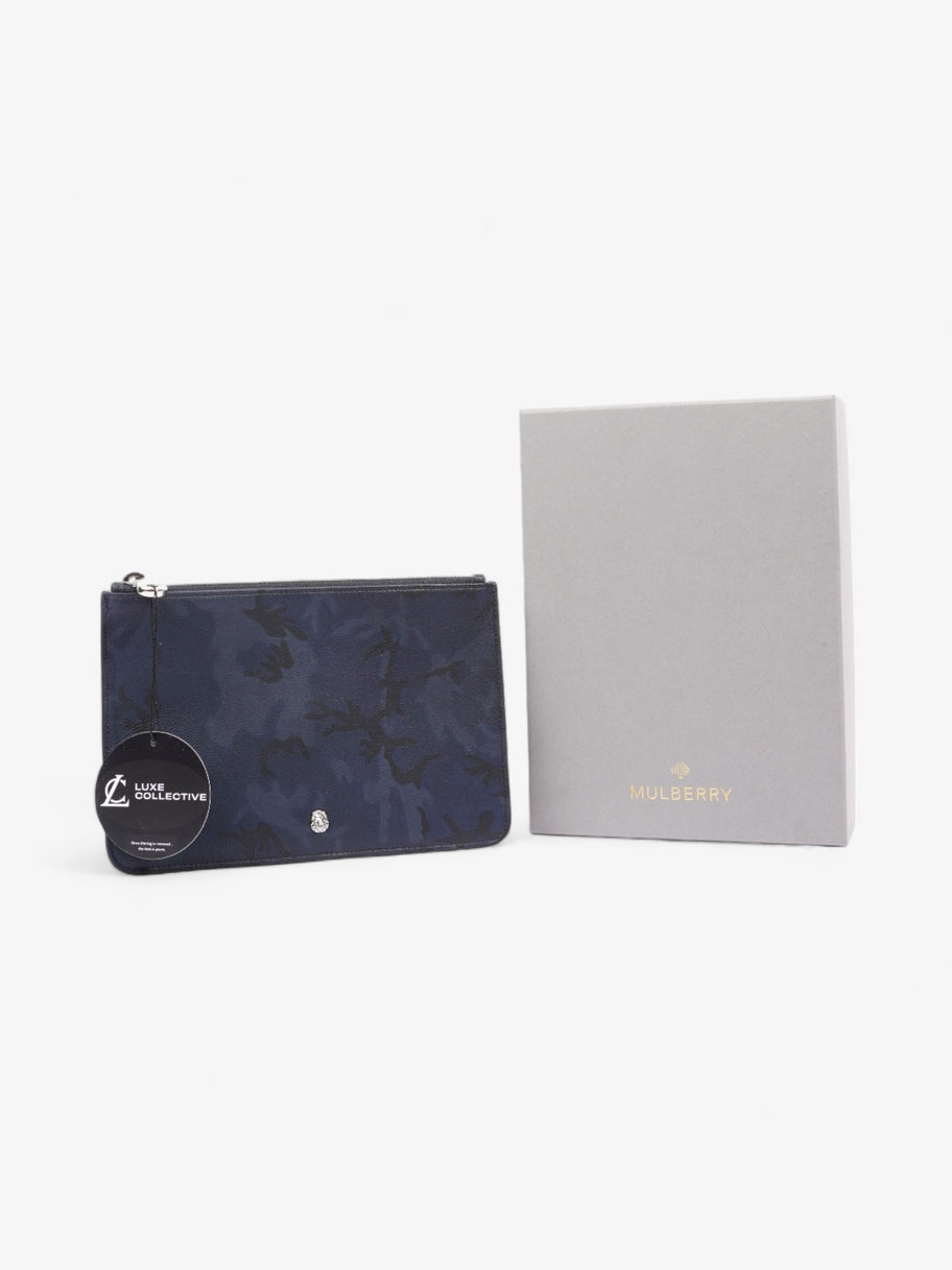 Mulberry Cara Delevingne A5 Pouch Blue Camo / Midnight Blue Goatskin Leather Image 6