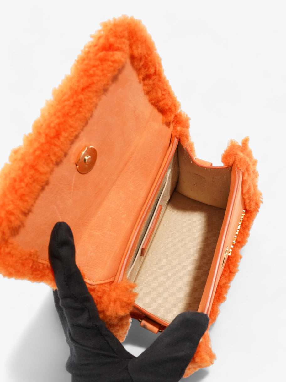 Jacquemus Le Chiquito Moyen Orange Shearling Image 7