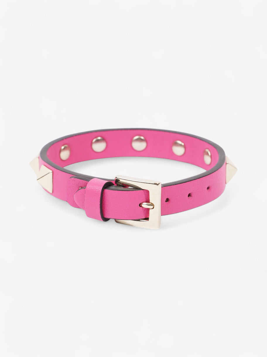 Valentino Rockstud Bracelet Hot Pink / Light Gold Leather Image 2