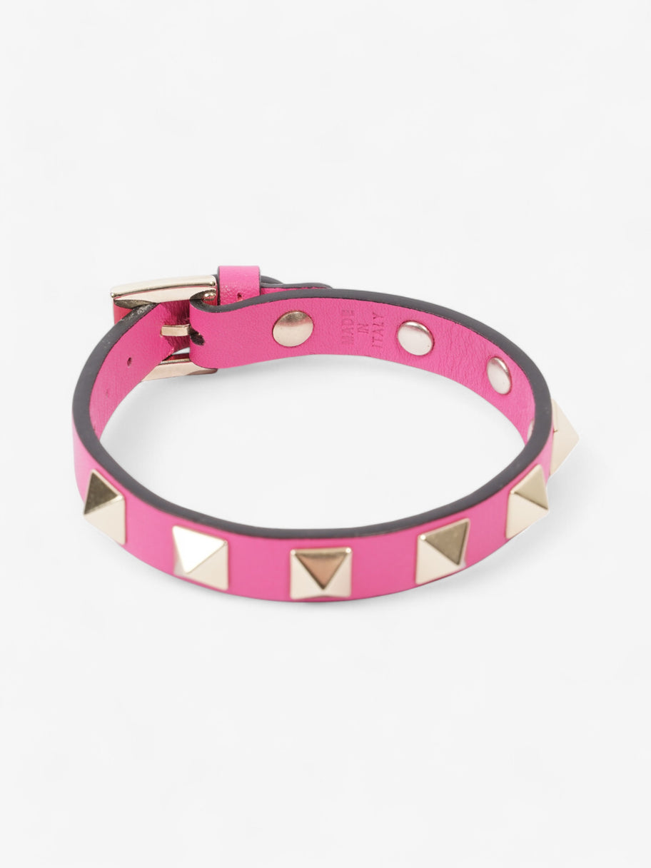 Valentino Rockstud Bracelet Hot Pink / Light Gold Leather Image 3