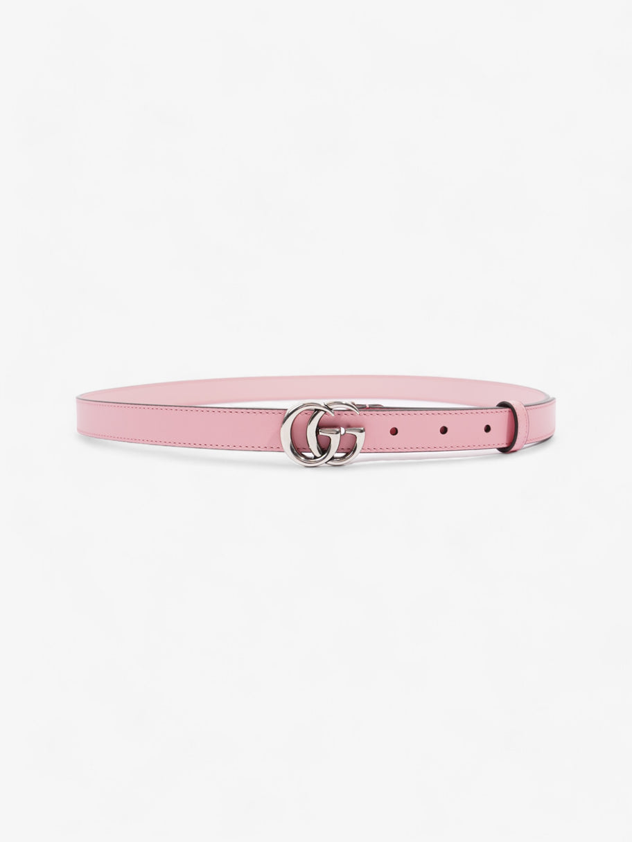 Gucci GG Marmont Thin Belt Pink / Silver Leather 100cm/ 95