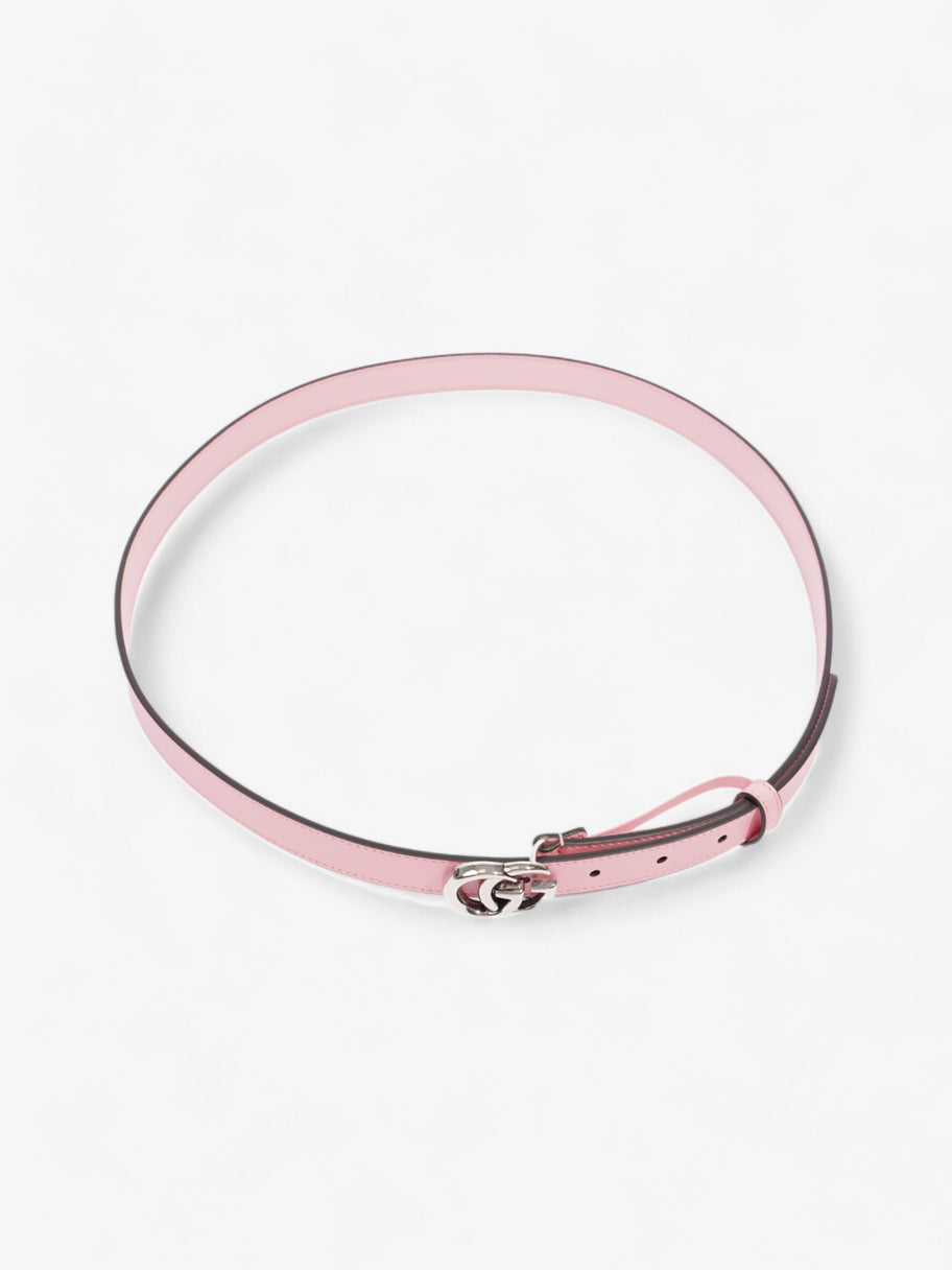 Gucci GG Marmont Thin Belt Pink / Silver Leather 100cm/ 95