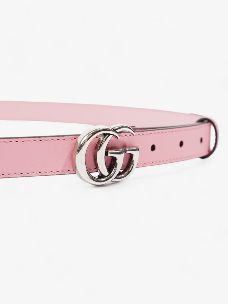 Gucci GG Marmont Thin Belt Pink / Silver Leather 100cm/ 95