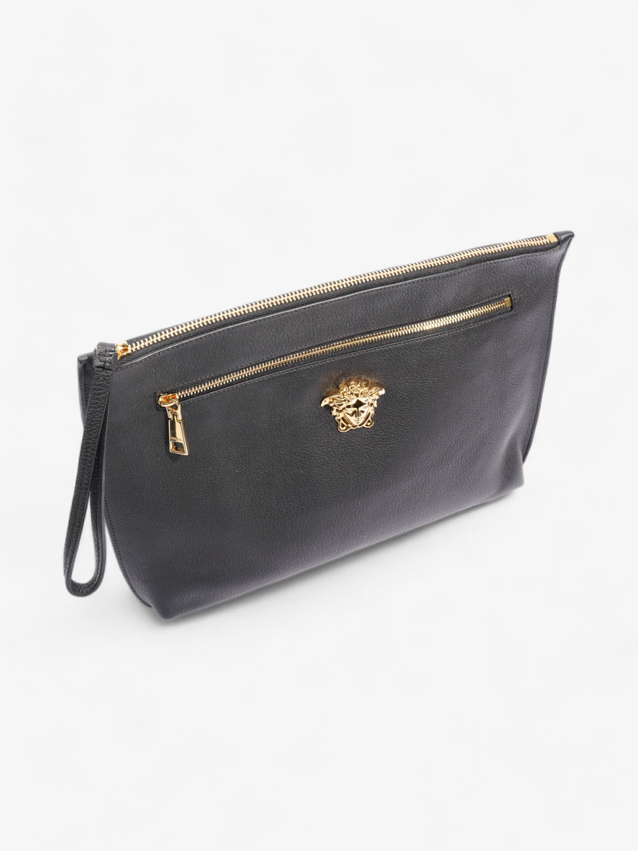 Versace Large Zip Medusa Head Pouch Black Leather Image 6