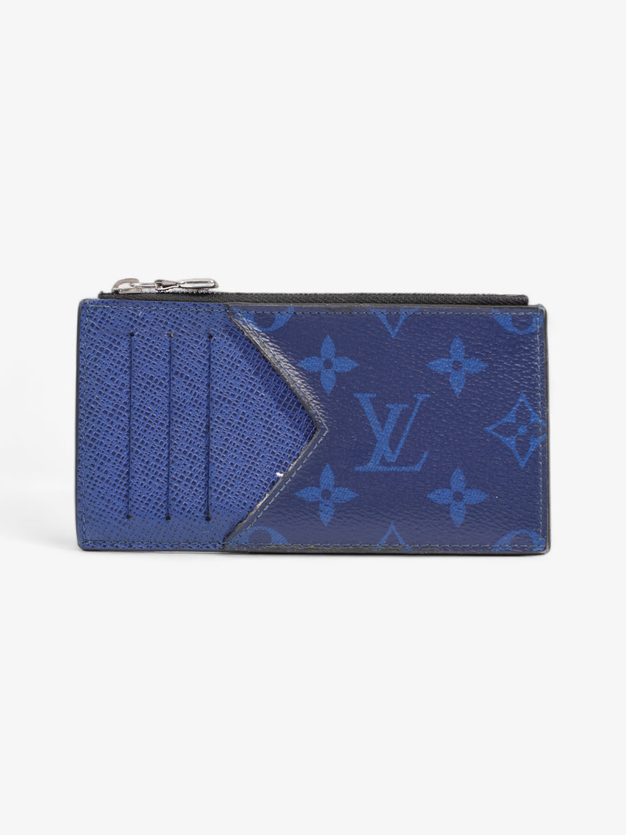 Louis Vuitton Coin Card Holder Navy Blue Leather Image 3