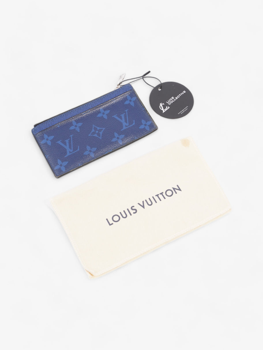 Louis Vuitton Coin Card Holder Navy Blue Leather Image 6