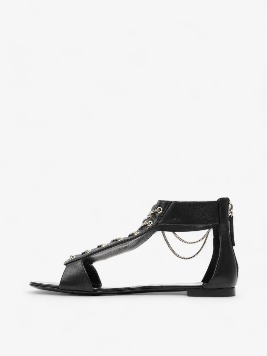 Giuseppe Zanotti Roll Chain Sandal Black Leather EU 38 UK 5 Image 3