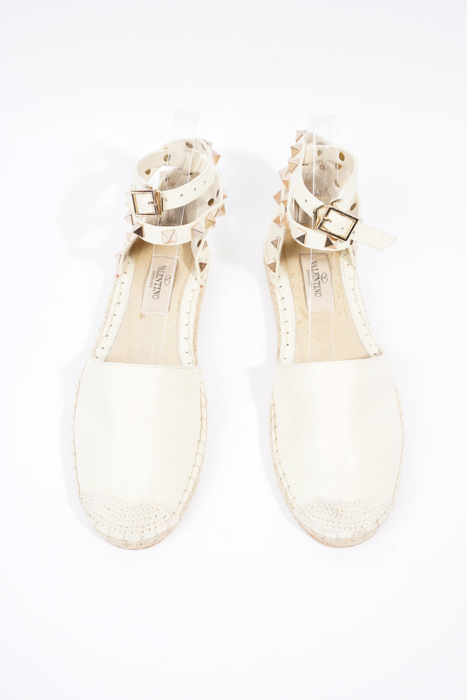 Rockstud Espadrille Cream Leather EU 38 UK 5 Image 7