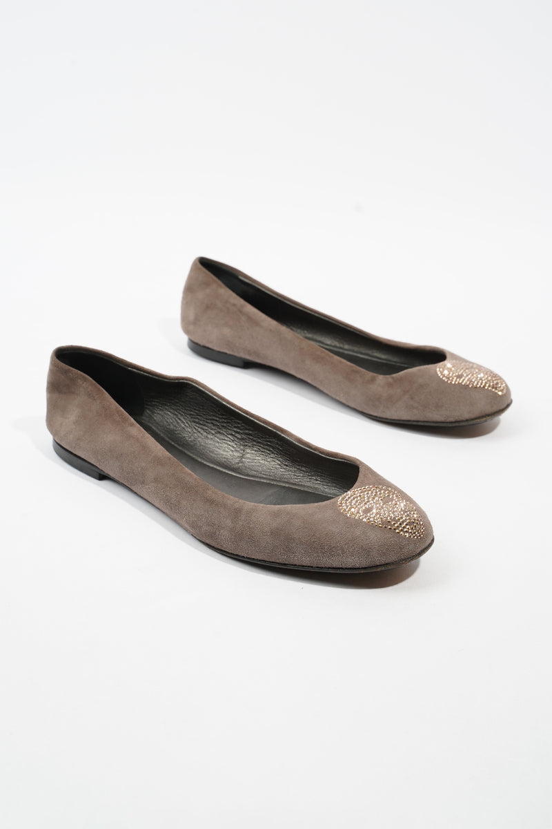  Flats Grey Suede EU 37.5 UK 4.5