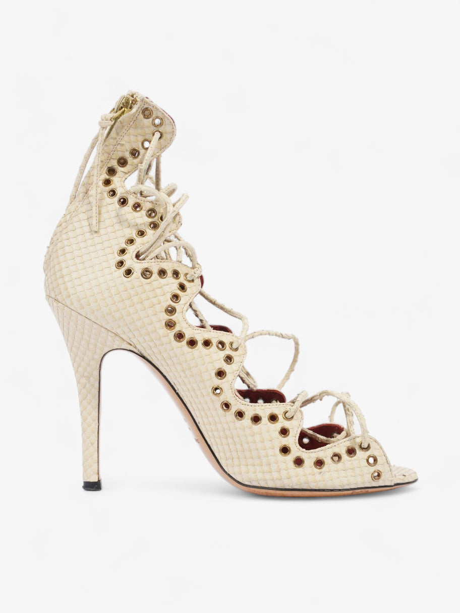 Isabel Marant Lace Sandals 100 Cream Python EU 38 UK 5 Image 4