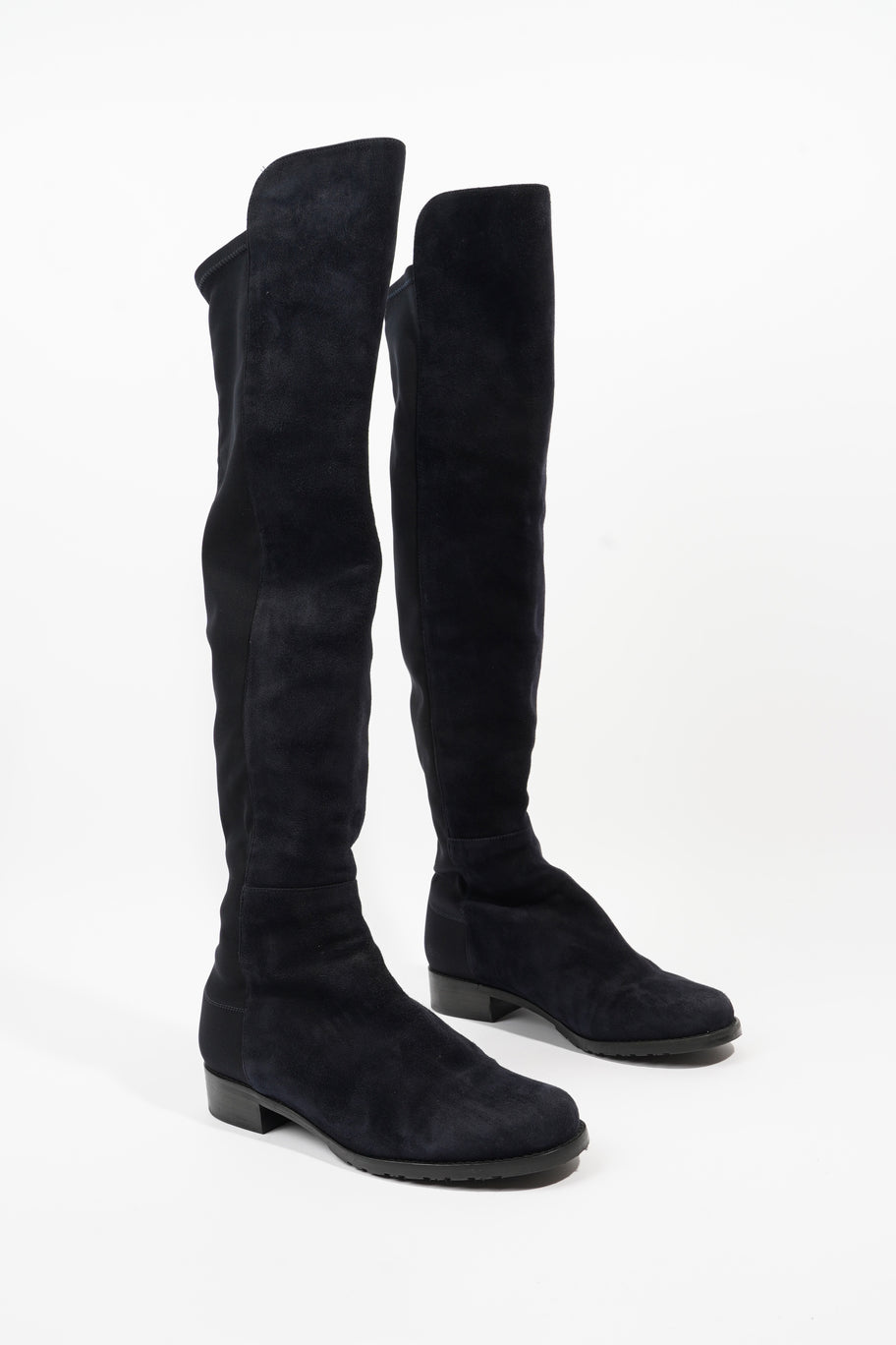 Navy suede knee high boots uk best sale