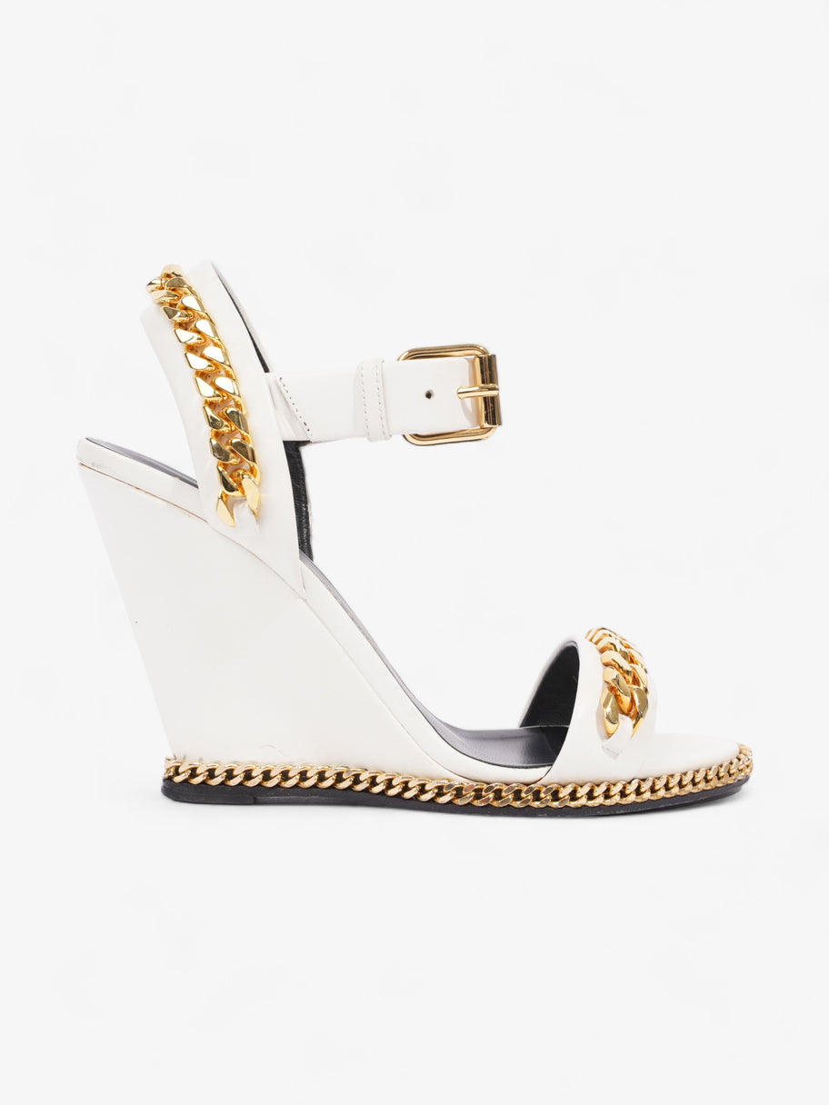 Giuseppe Zanotti Wedge White Gold Leather EU 37.5 UK 4.5 Luxe Collective