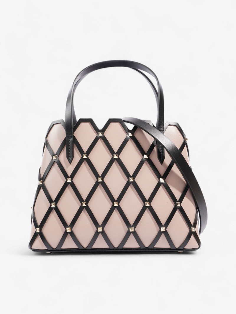  Valentino Beehive Tote Dusty Pink / Black Leather Small