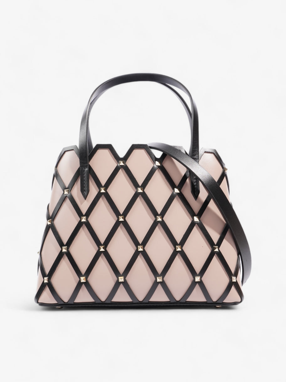 Valentino Beehive Tote Dusty Pink Black Leather Small Luxe Collective