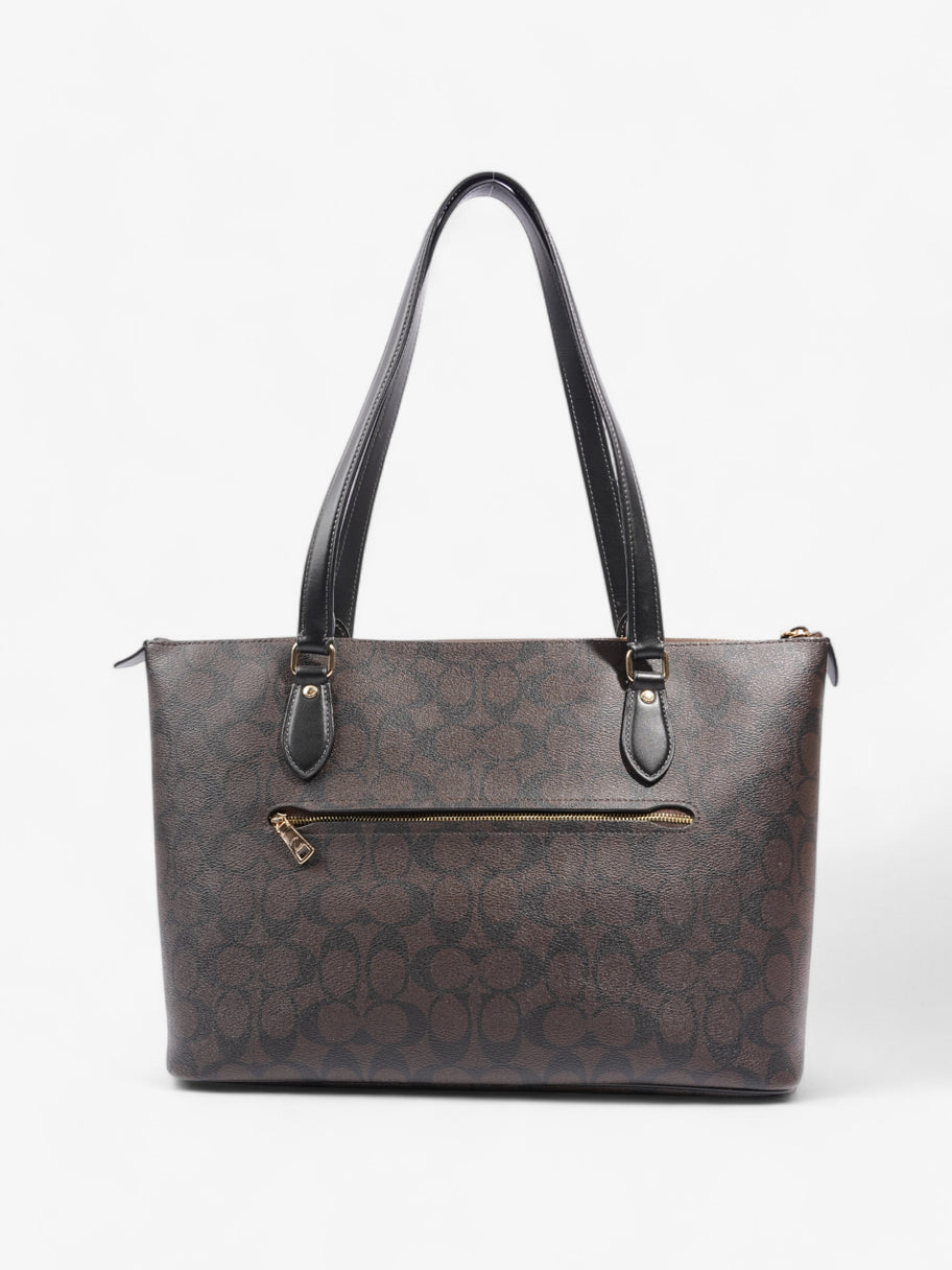 Coach Signature Tote Brown Leather Image 4