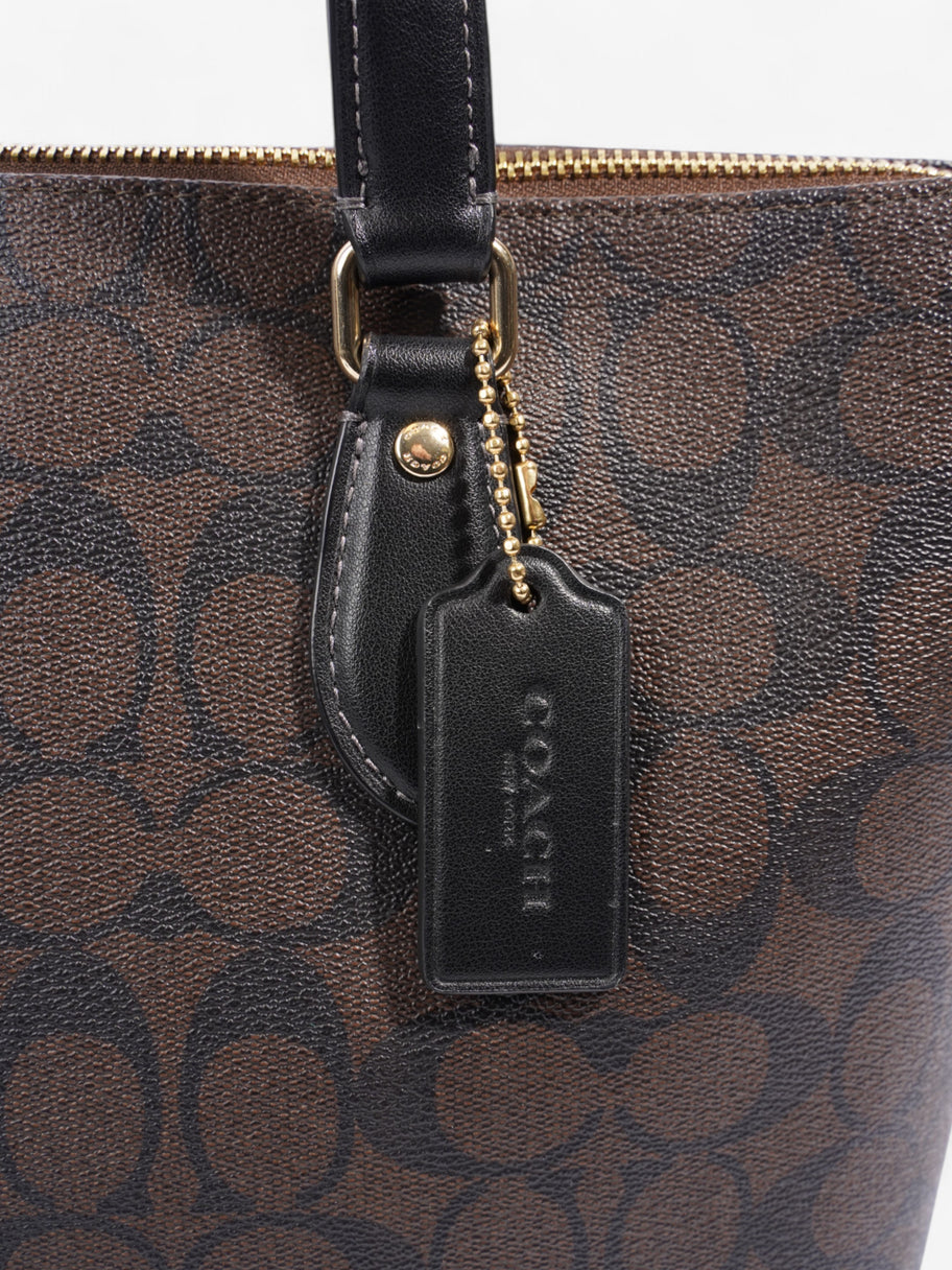 Coach Signature Tote Brown Leather Image 7