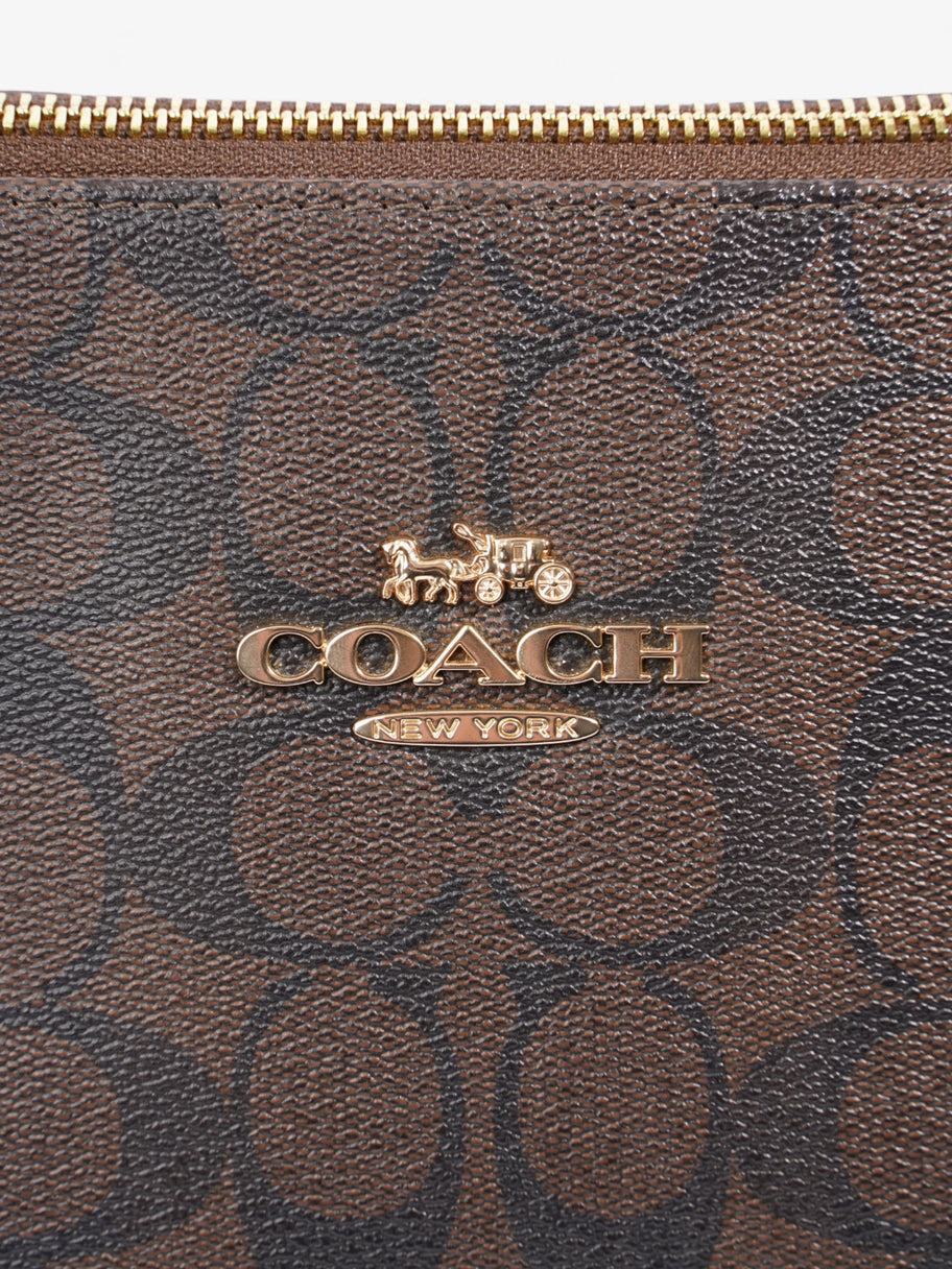 Coach Signature Tote Brown Leather Image 8