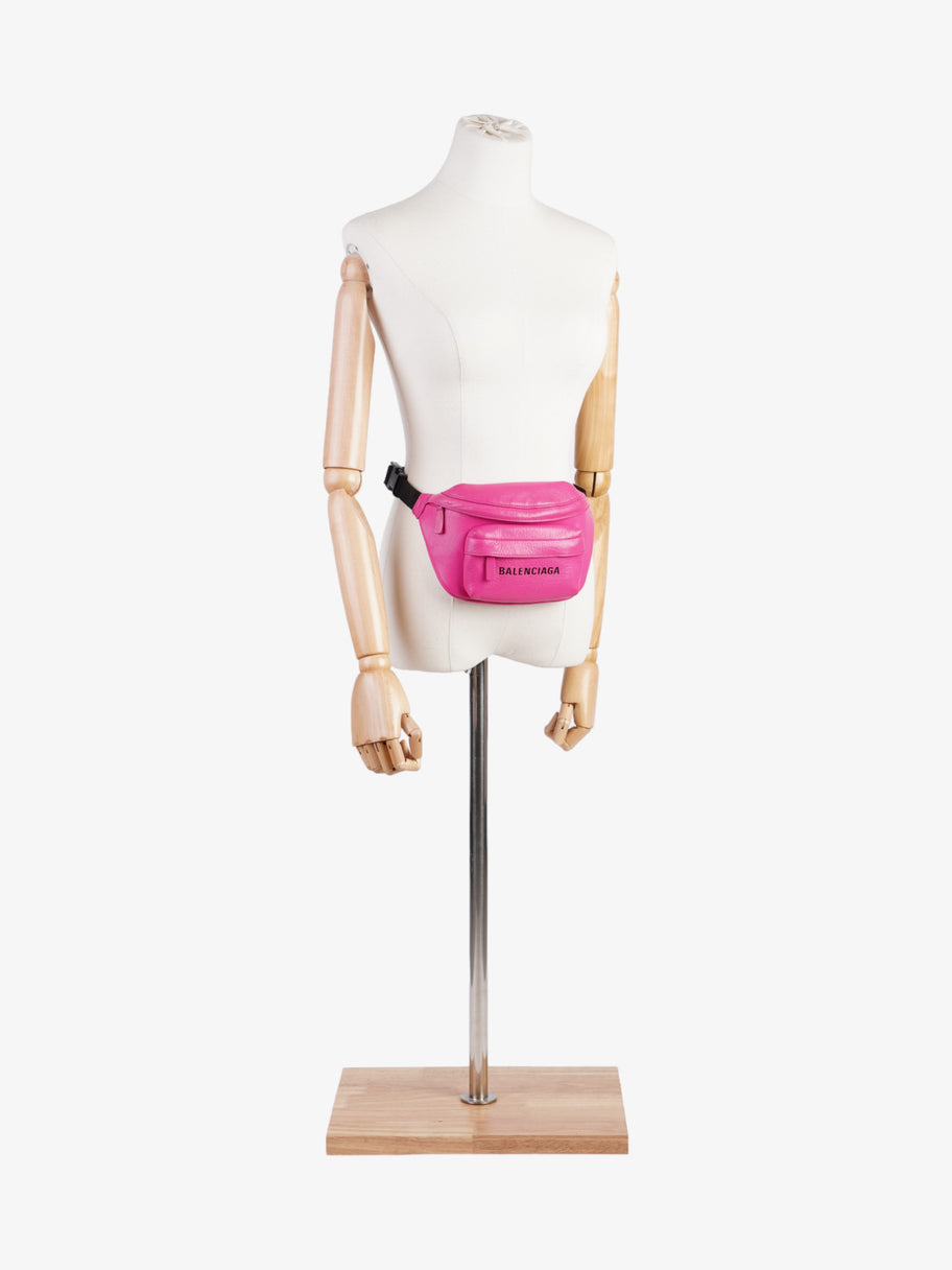 Balenciaga Everyday Waist Bag Neon Pink Black Leather Luxe Collective