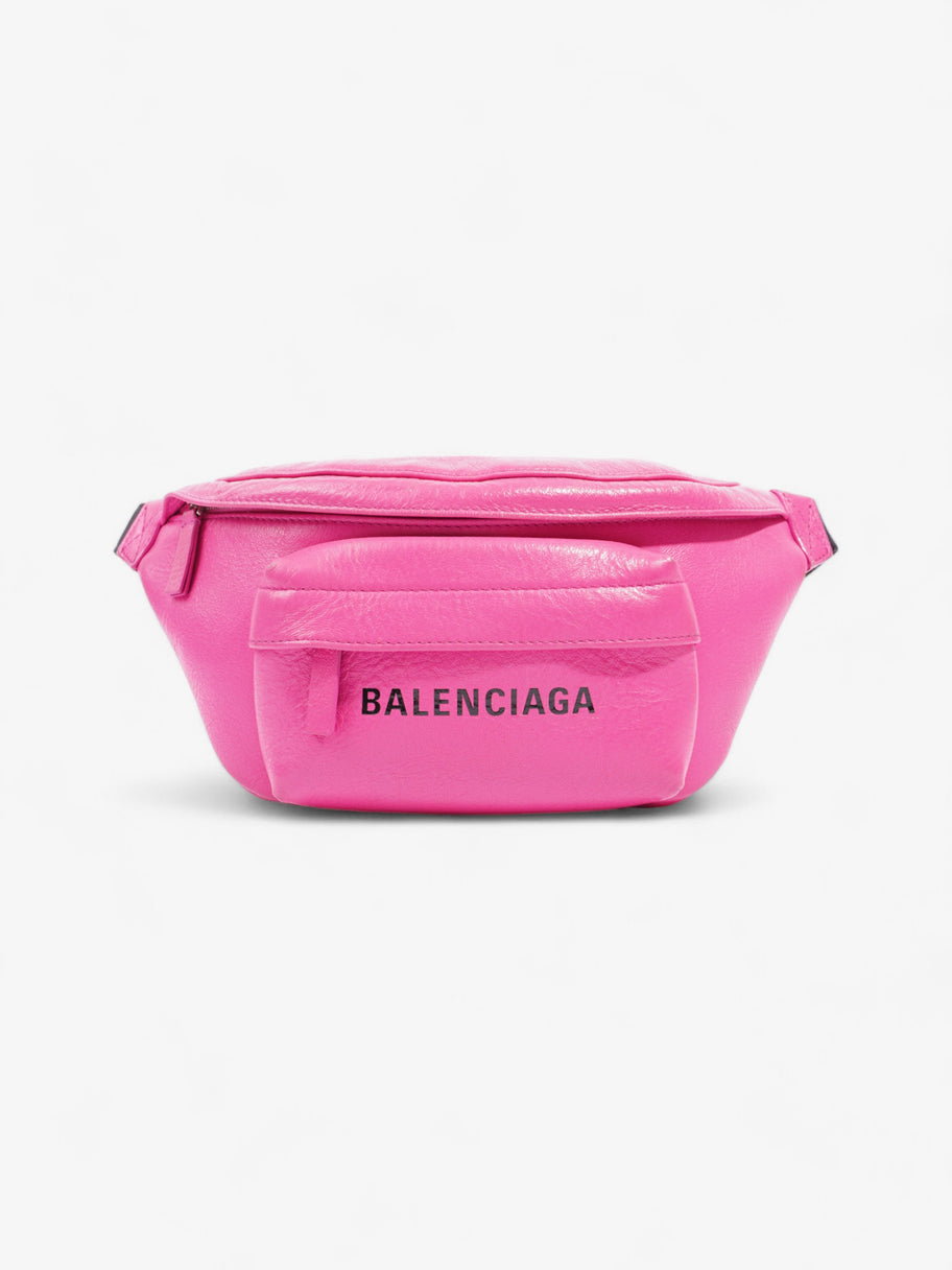 Balenciaga Everyday Waist Bag Neon Pink Black Leather Luxe Collective