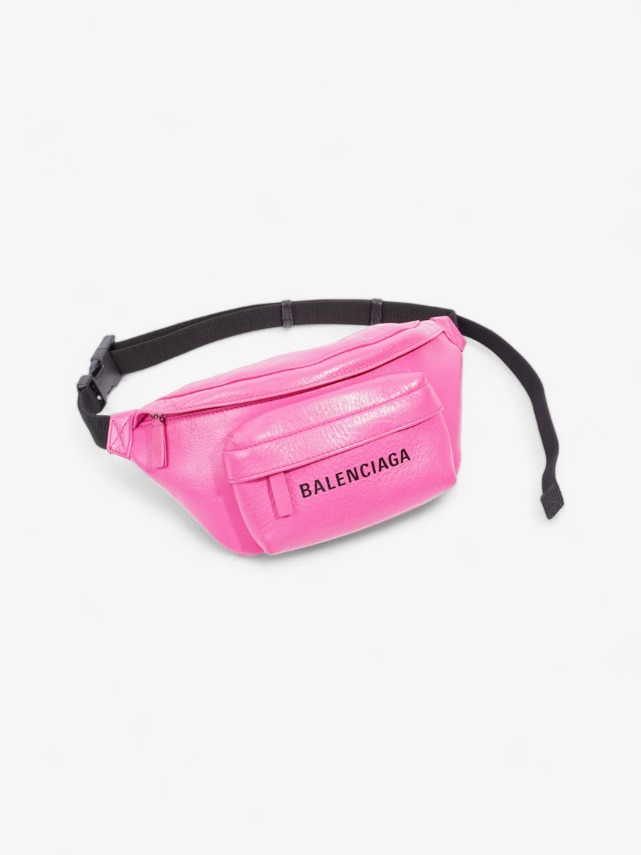 Balenciaga Everyday Waist Bag Neon Pink / Black Leather Image 6