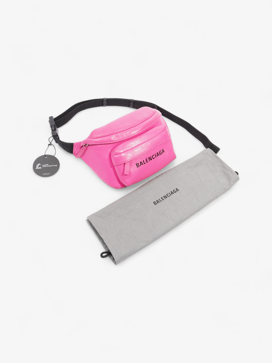 Balenciaga Everyday Waist Bag Neon Pink Black Leather Luxe Collective