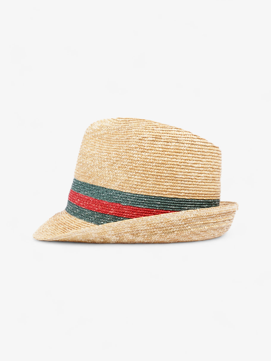 Gucci Fedora Hat Red / Green Straw Large Image 2