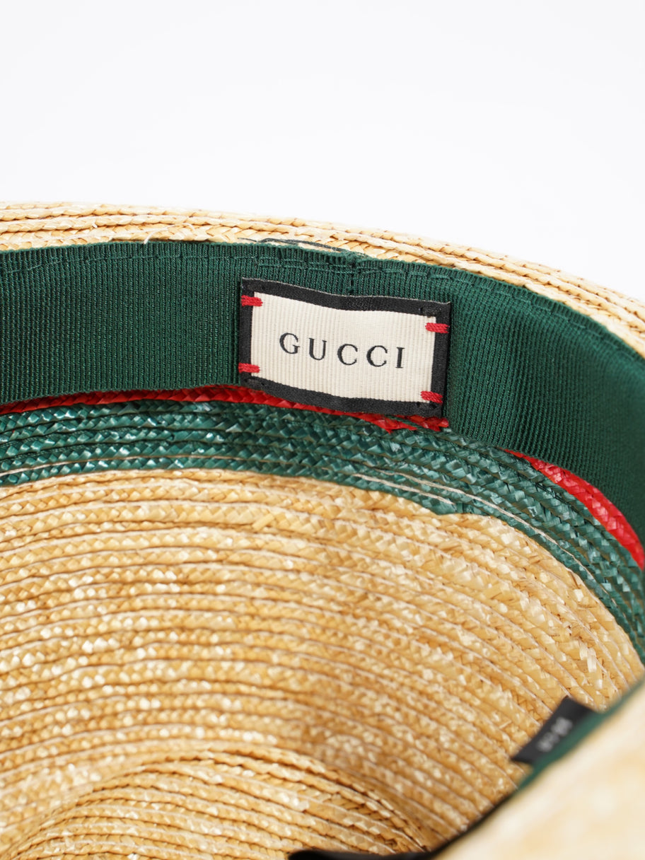 Gucci Fedora Hat Red / Green Straw Large Image 6