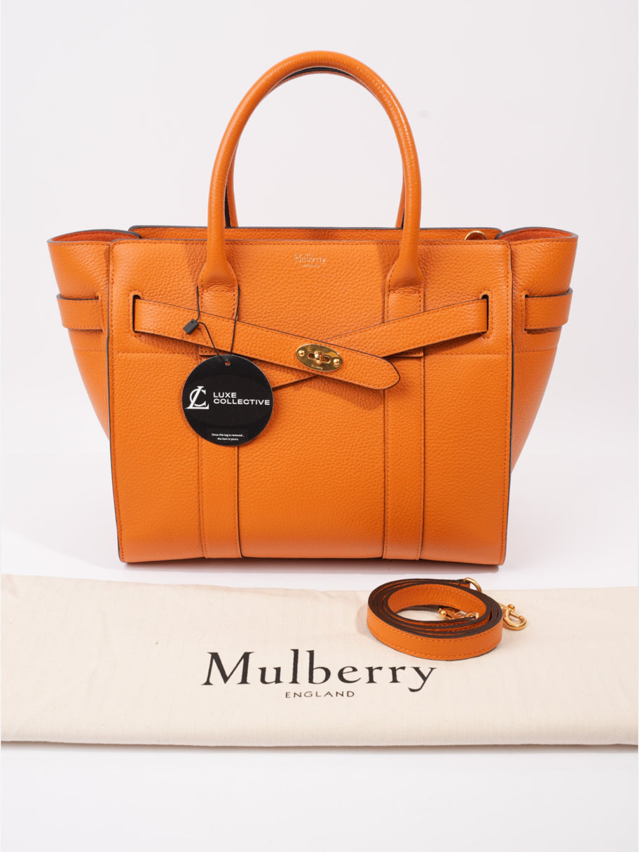 Mulberry Zipped Bayswater Orange Grained Leather Small Image 9