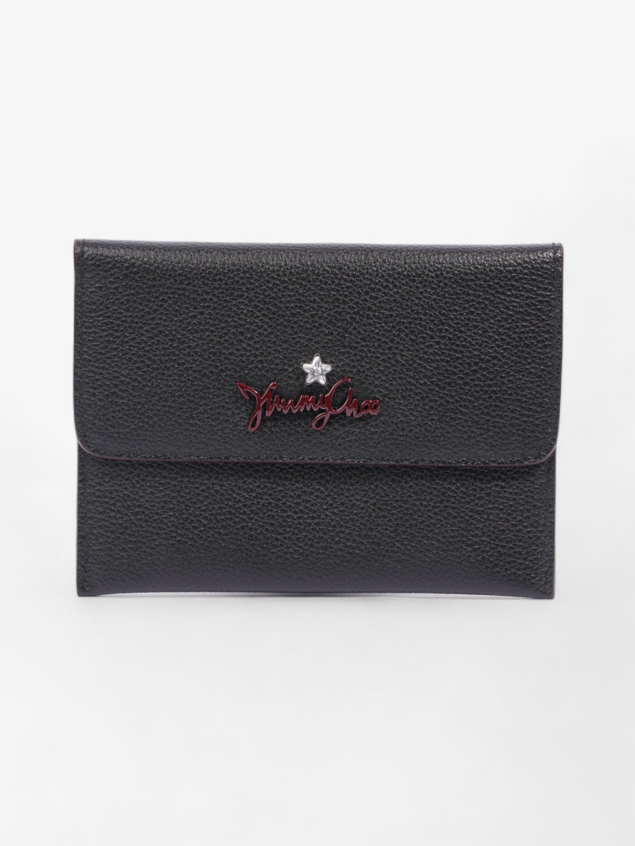 Jimmy Choo Logo Fold Pouch Black Leather Image 1