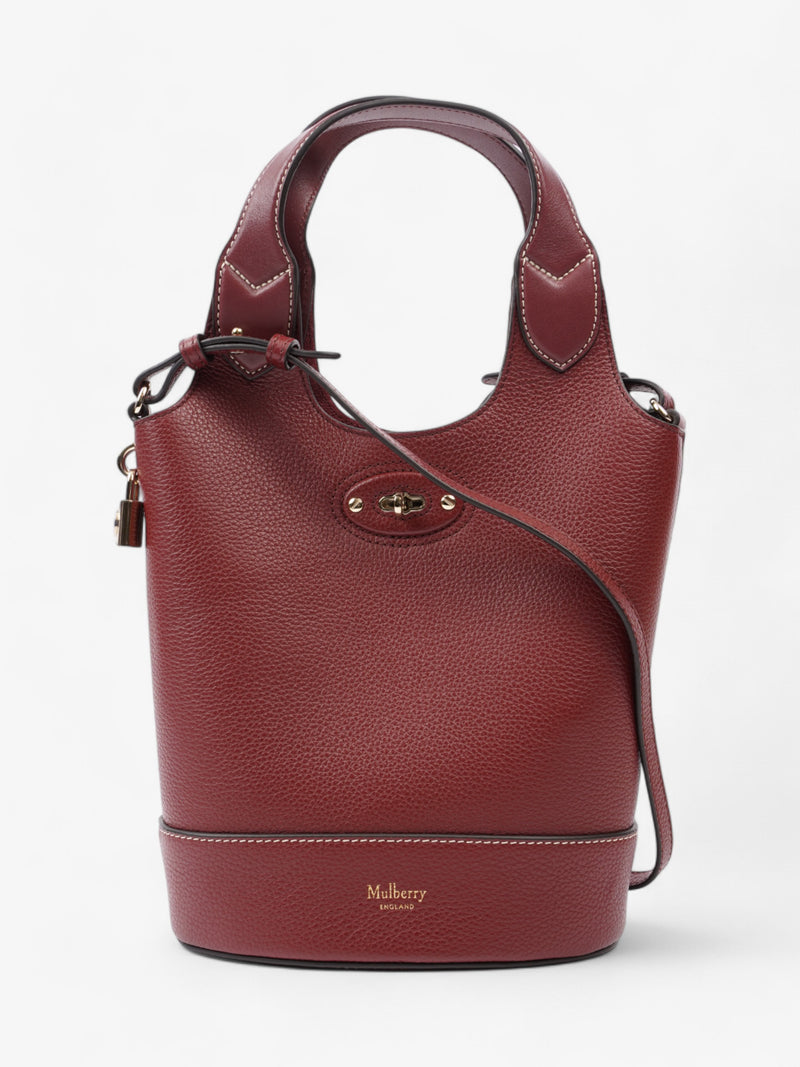  Mulberry Lily Bucket Bag Oxblood Grained Leather Small