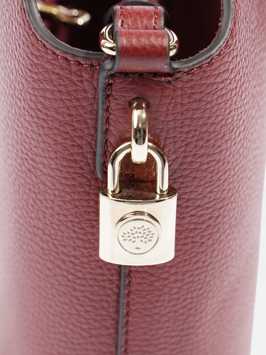 Mulberry Lily Bucket Bag Oxblood Grained Leather Small Image 9