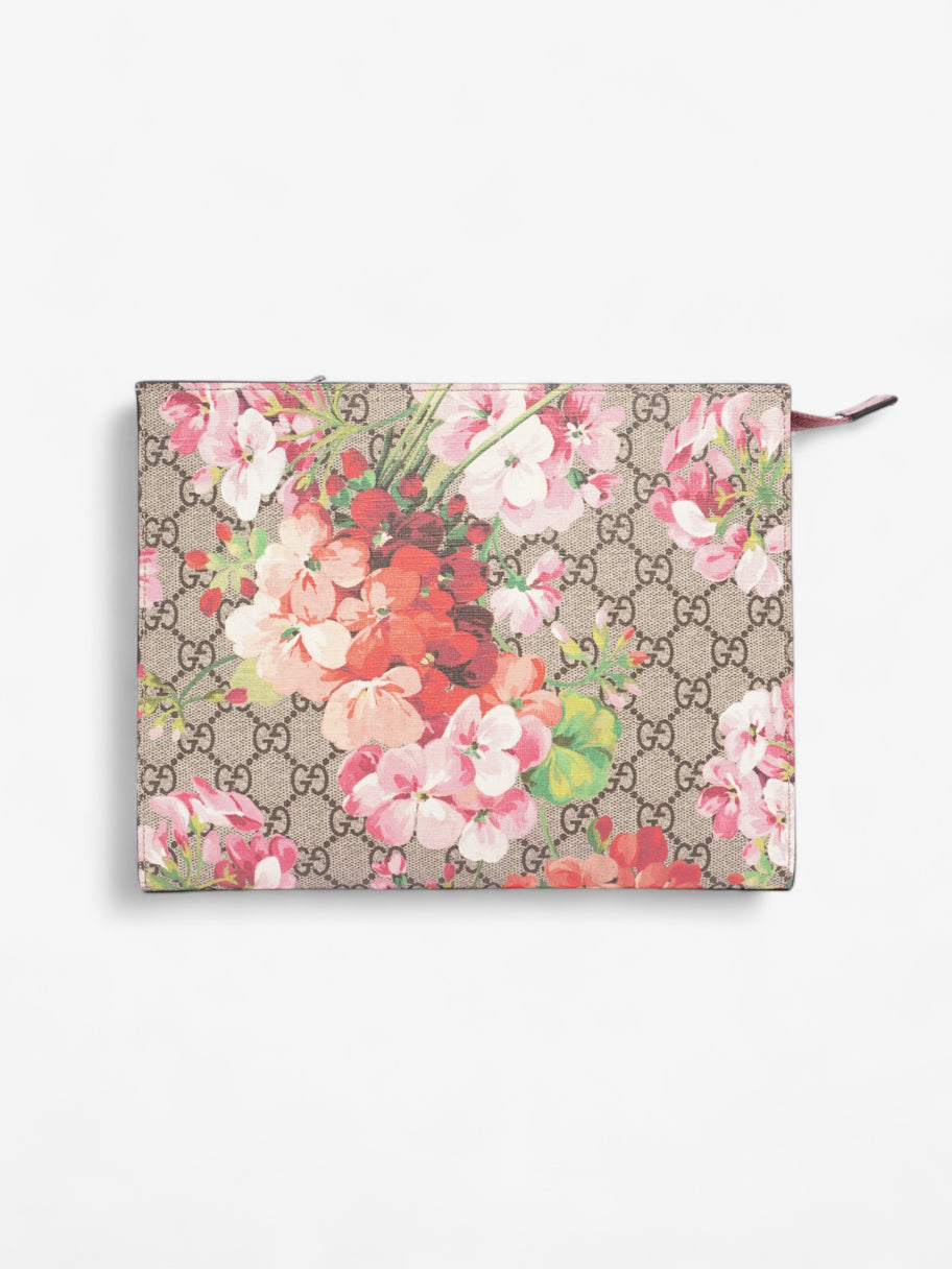 GG Blooms Cosmetic Pouch Beige And Ebony GG Supreme / Pink Coated Canvas Large Image 1