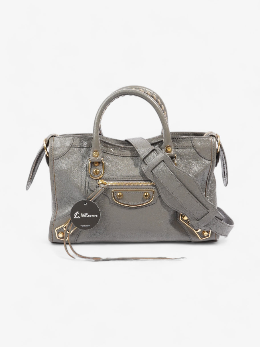 Balenciaga City Bag Grey Goatskin Leather Image 8