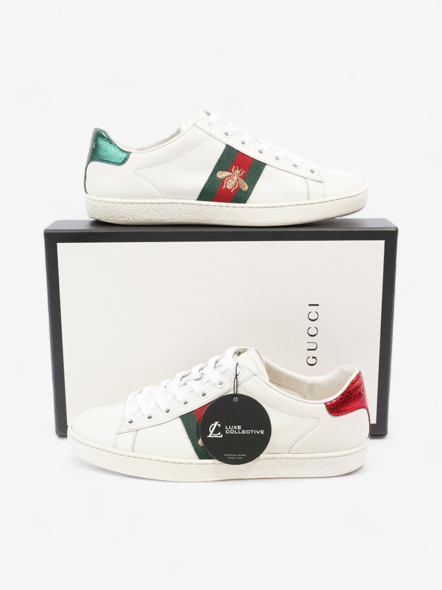 Ace Bee Embroidered Sneakers White / Green / Red Leather EU 37.5 UK 4.5 Image 10