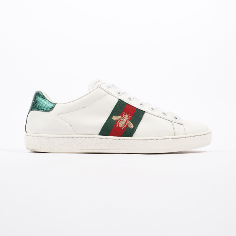  Ace Bee Embroidered Sneakers White / Green / Red Leather EU 37.5 UK 4.5