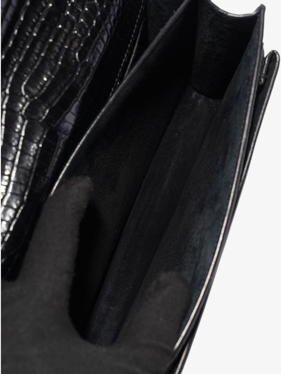 Saint Laurent Sunset Black Embossed Leather Medium Image 9