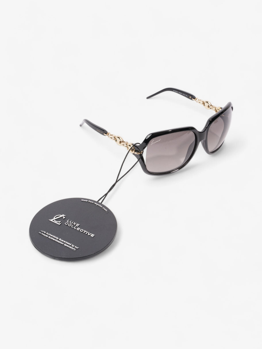 Gucci Chain Sunglasses Black / Gold Acetate 115mm Image 5