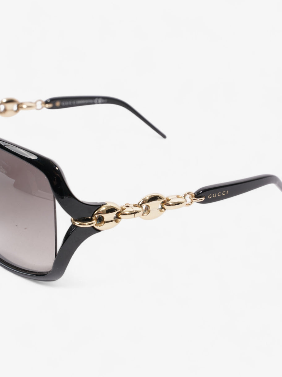 Gucci Chain Sunglasses Black / Gold Acetate 115mm Image 6