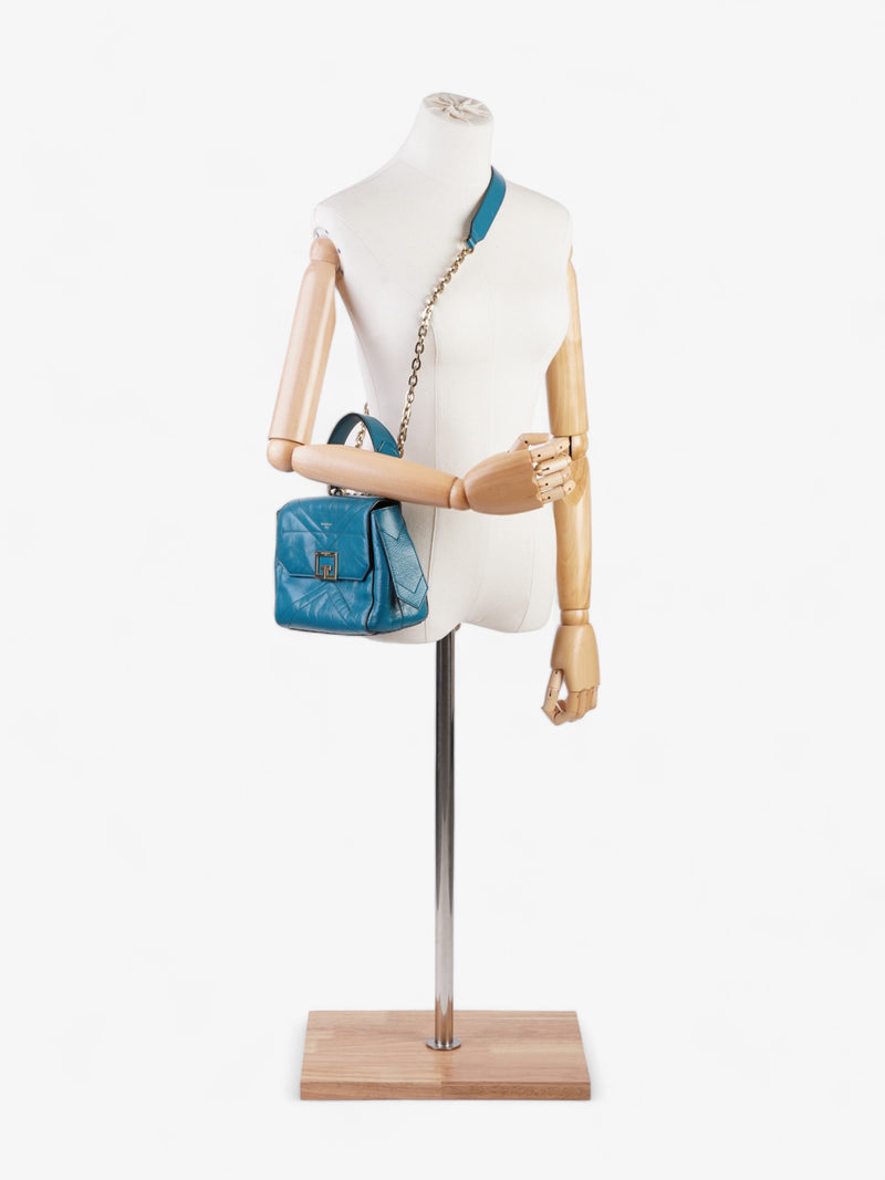  ID Small Bag Oil Blue Calfskin Leather