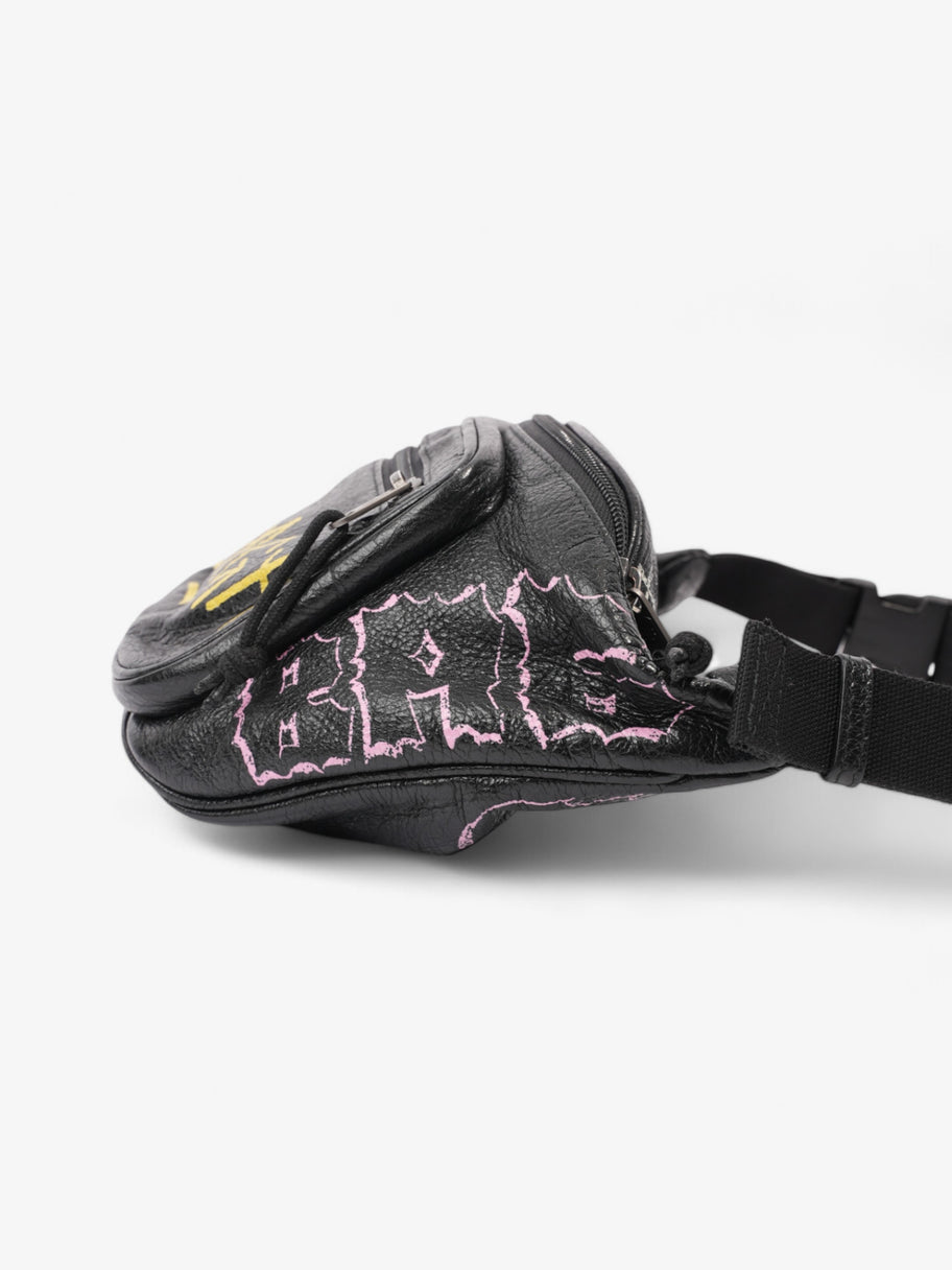 Balenciaga Graffiti Explorer Belt Bag Black / Yellow / Pink Leather Image 5