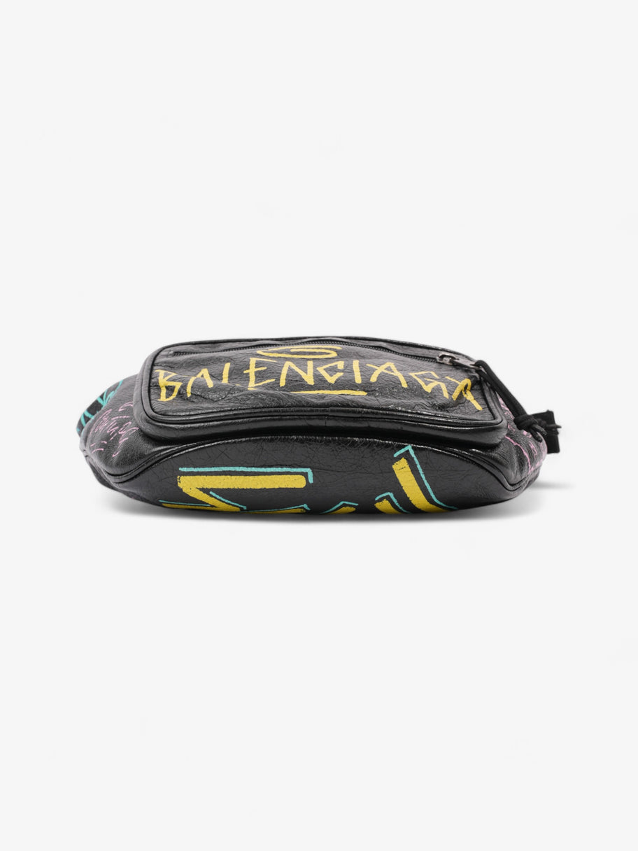 Balenciaga Graffiti Explorer Belt Bag Black / Yellow / Pink Leather Image 6